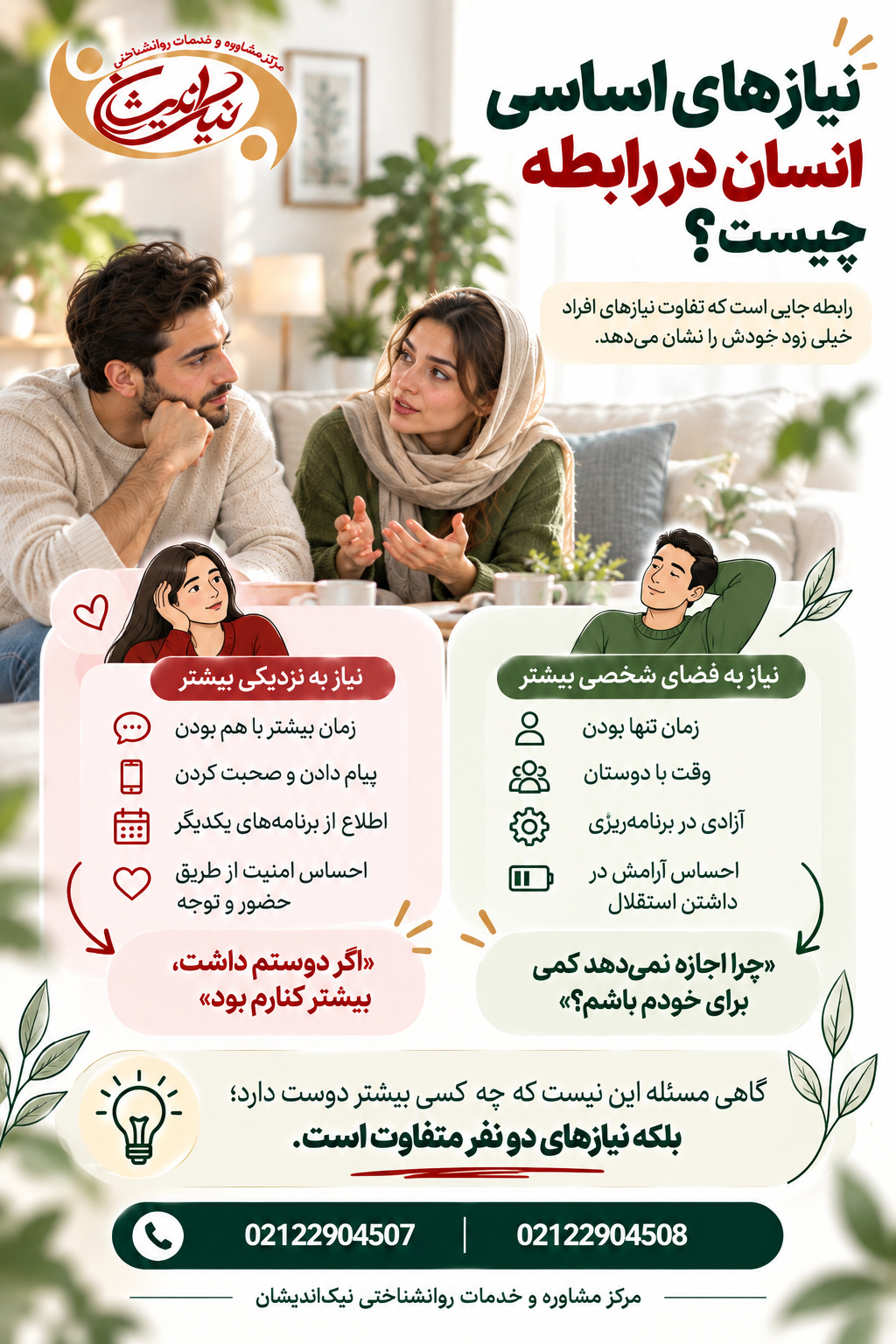 نیازهای اساسی انسان در رابطه چیست؟